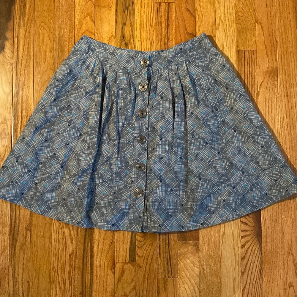 Anthropologie women’s cotton knee length skirt in print size 4